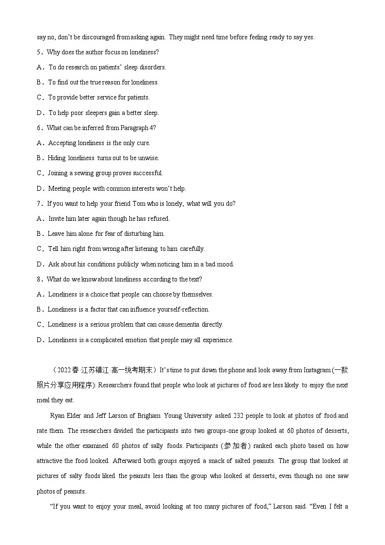专题06 阅读理解之说明文10篇——2022-2023学年高一英语下学期期末专题冲刺复习（牛津译林版2020）第3页
