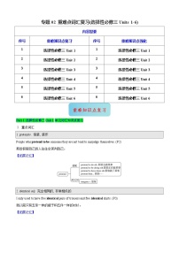 专题02 重难点词汇复习与默写(选择性必修三Units 1-6）