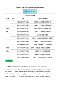 专题06 完形填空中的单元热点话题预测练- 高二英语下学期期末知识点精讲+训练学案（外研版2019）