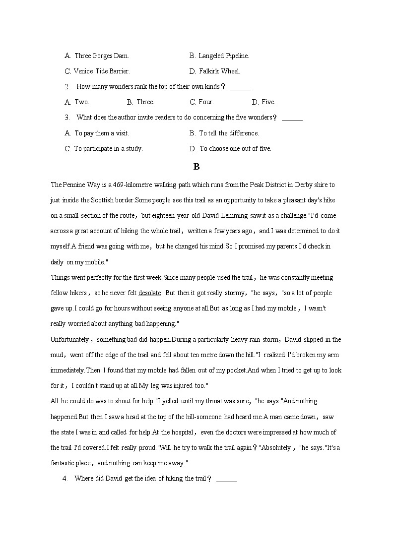 2022-2023学年湖北省圆创联考高三（下）联合测评英语试卷第2页