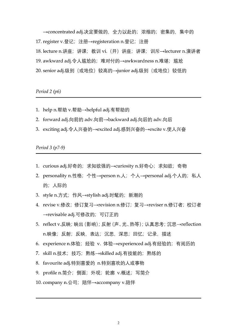Welcome+unit+知识点加练习学案+-2021-2022学年高中英语人教版必修第一册02