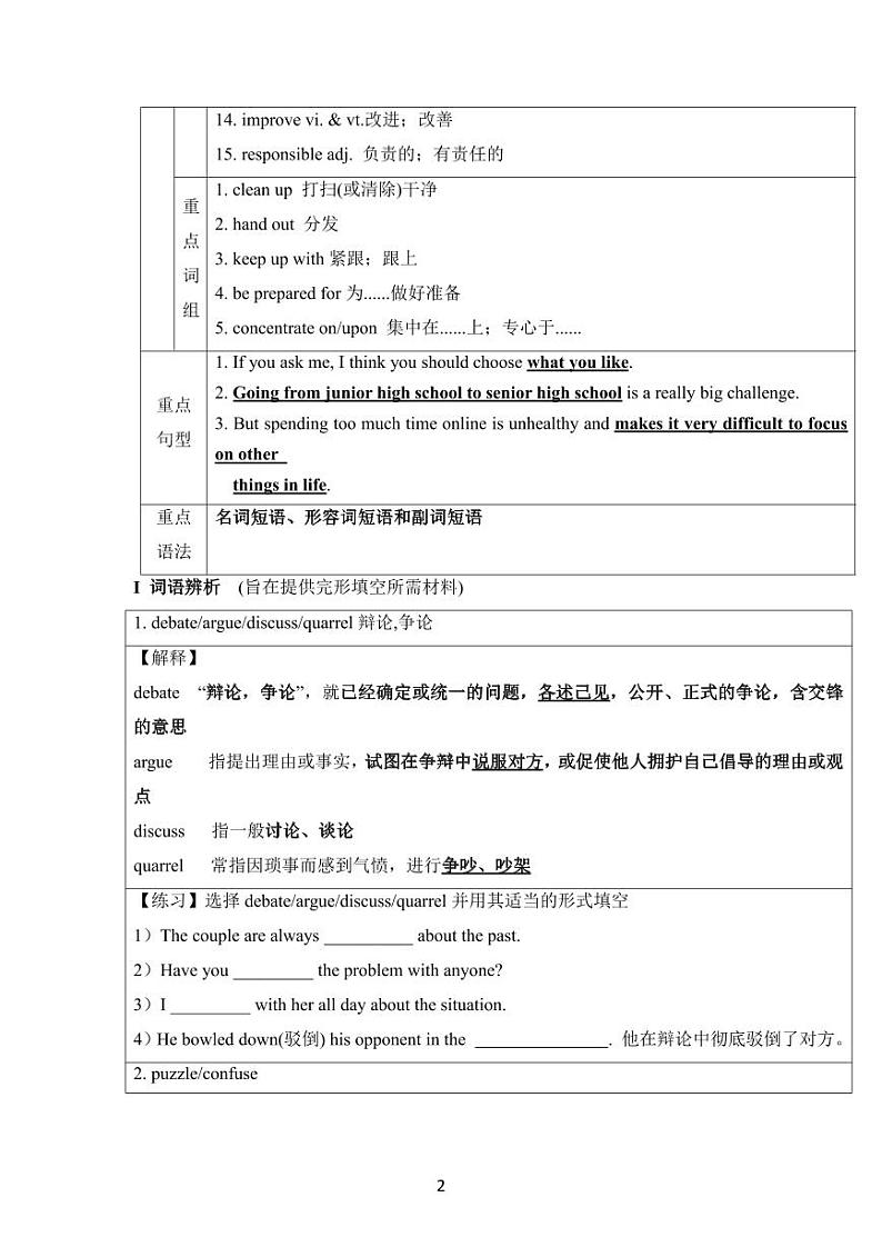 Unit+1+Teenage+life+重点知识讲解学案+2021-2022学年高中英语人教版（2019）必修第一册02