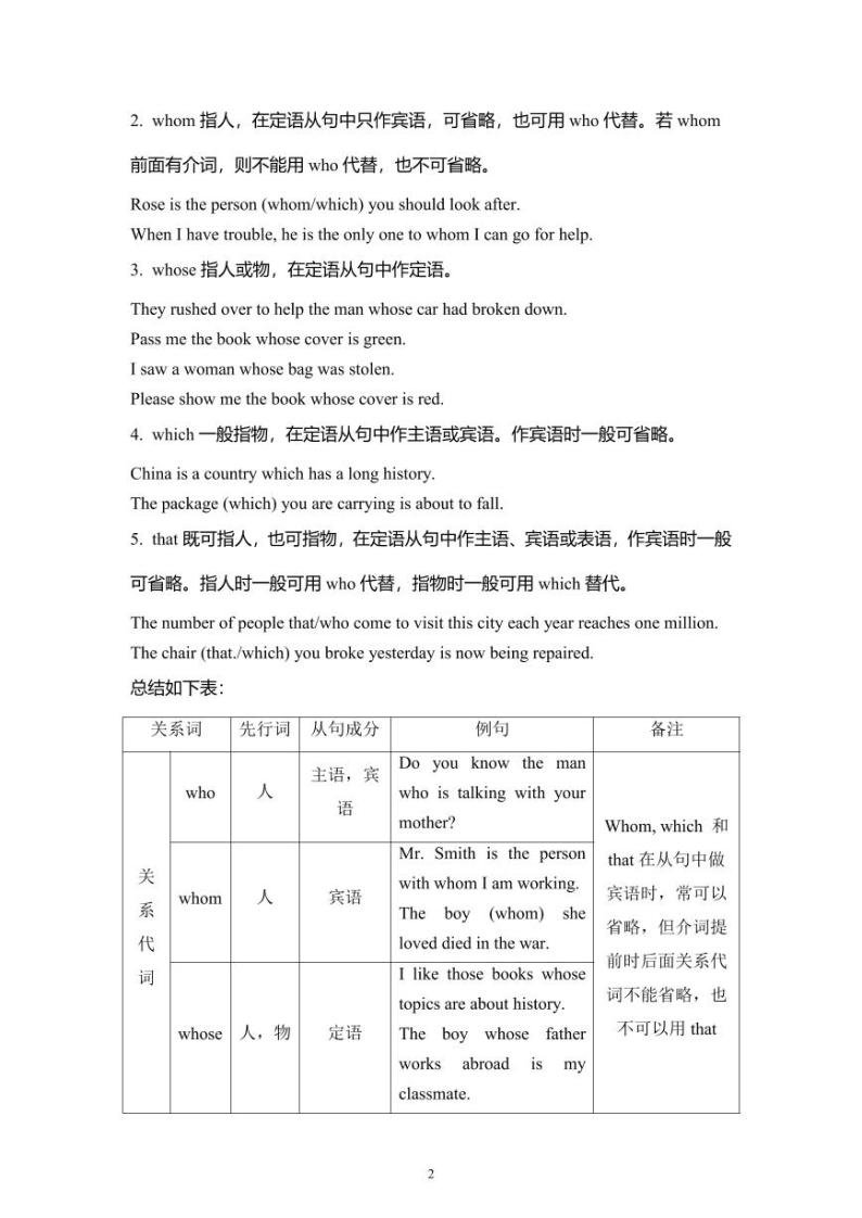 Unit+4+限制性定语从句I+关系代词+学案+2021-2022学年高一英语人教版+2019+必修第一册02