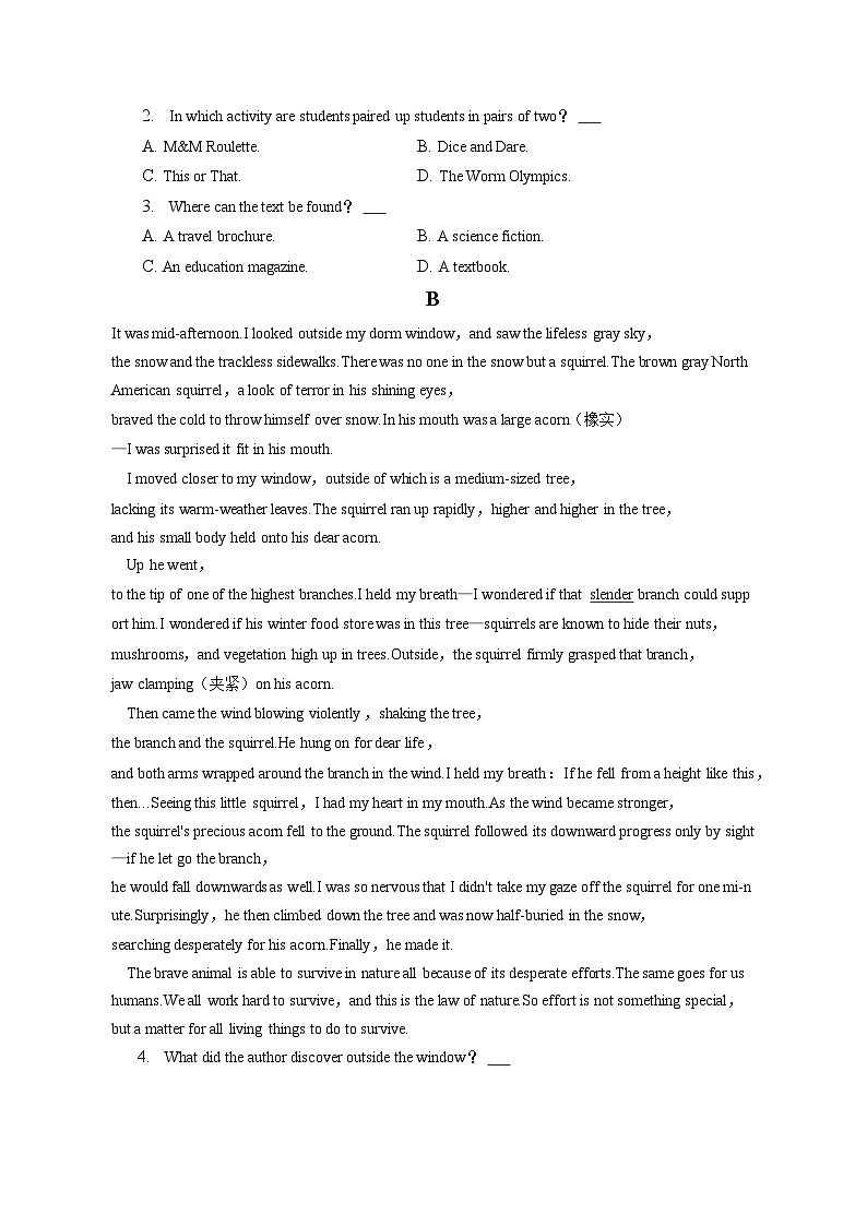 2022-2023学年陕西省部分名校高二（上）期末英语试卷（含解析）02