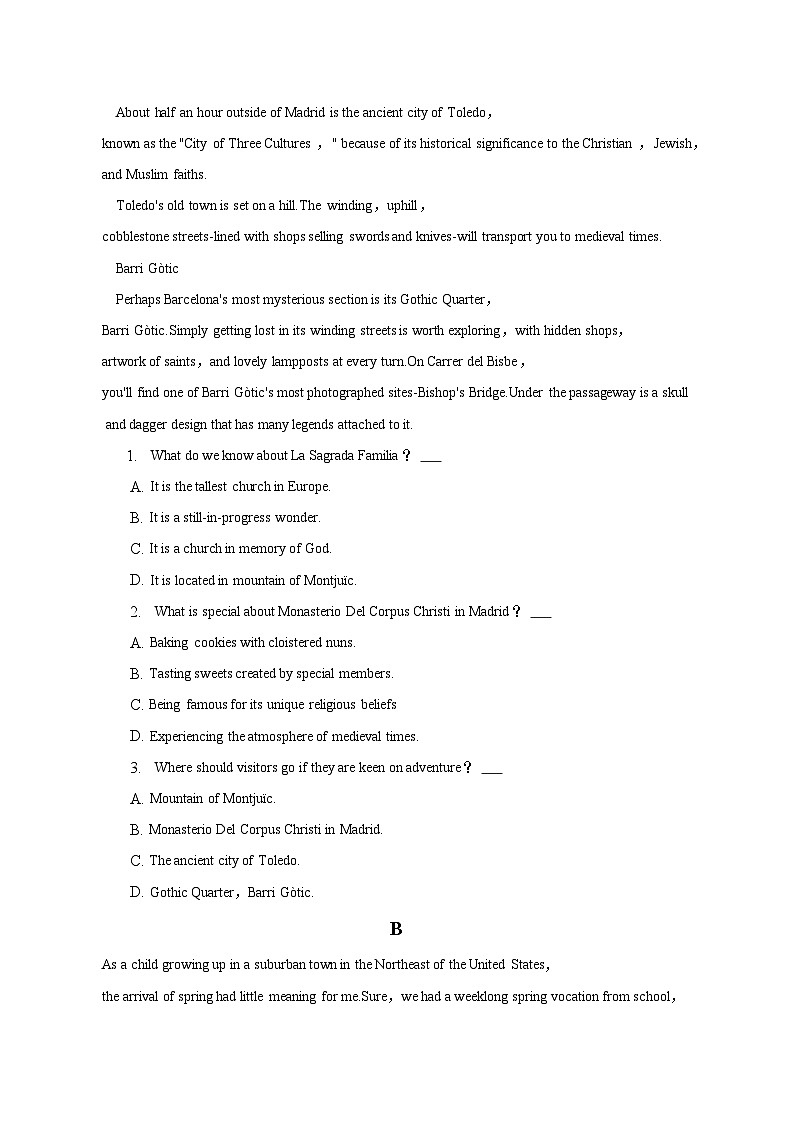 2022-2023学年江西省九校高二（下）开学英语试卷（含解析）02