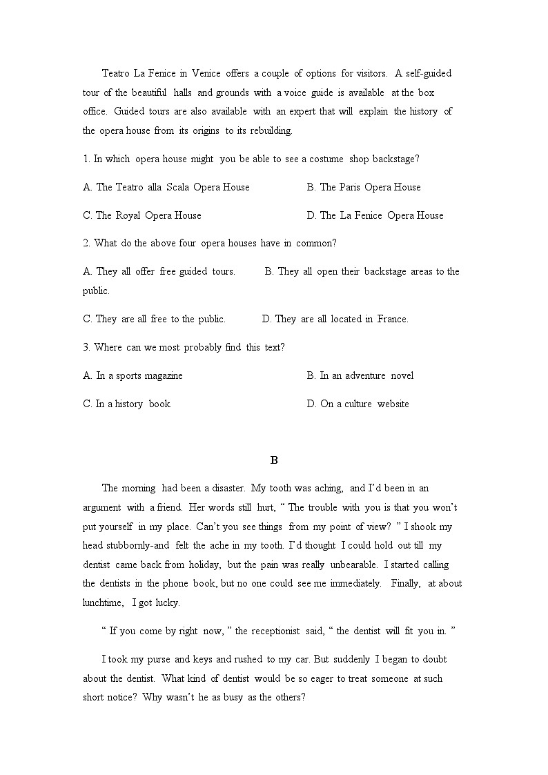 2025届高一下2023-2023学年第二学期5月月考英语试卷第2页