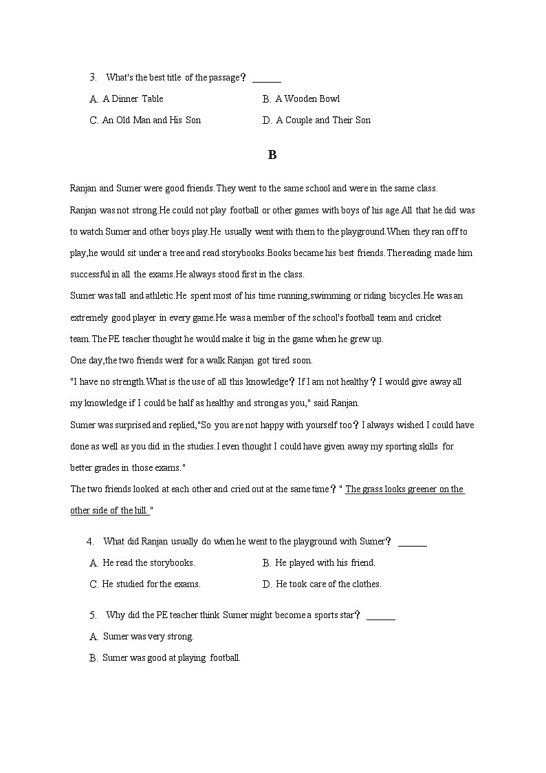 2022-2023学年宁夏吴忠市青铜峡市重点中学高一（下）期中英语试卷含解析第2页