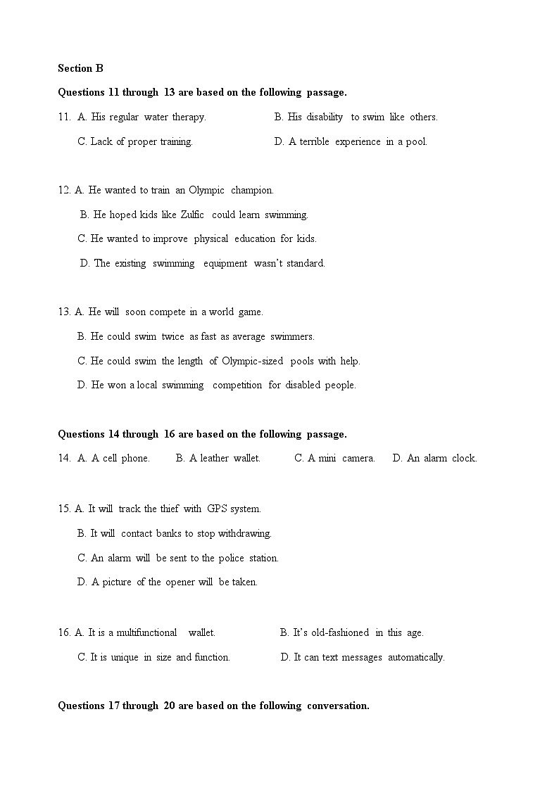 2022-2023学年上海市奉贤区致远高级中学高二下学期5月教学评估英语试题含答案02