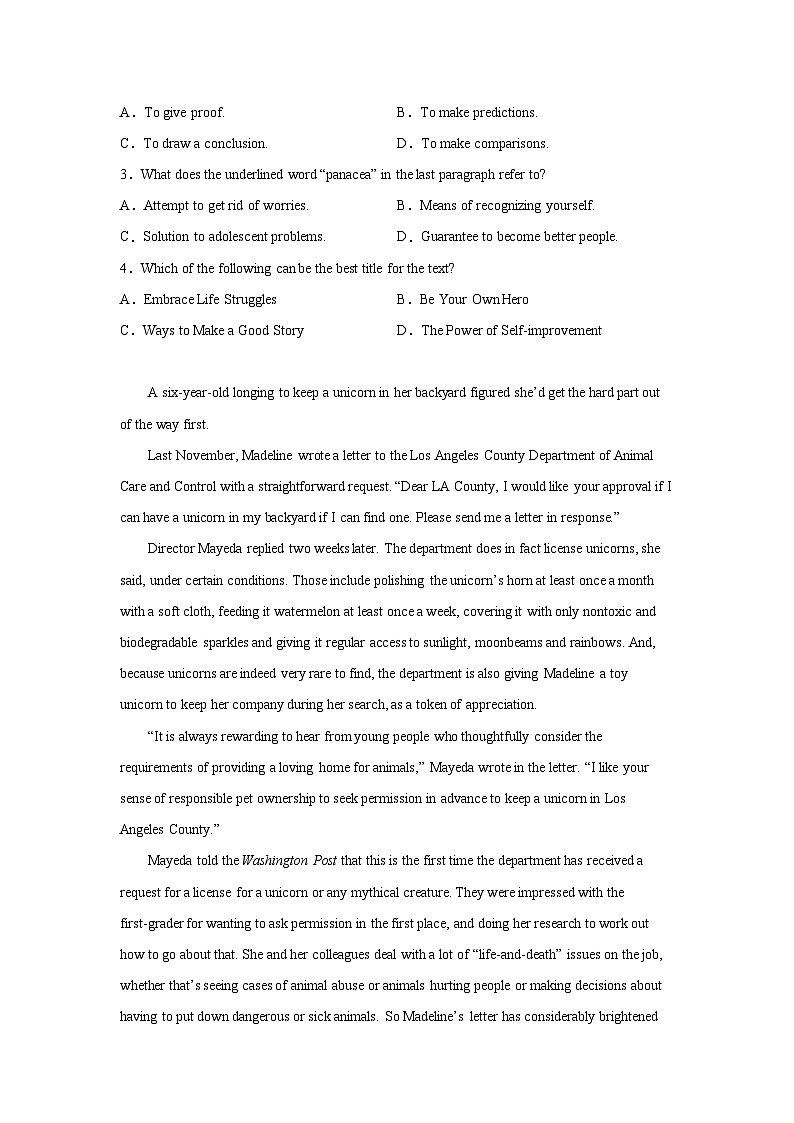 山东高考英语阅读理解专项训练02