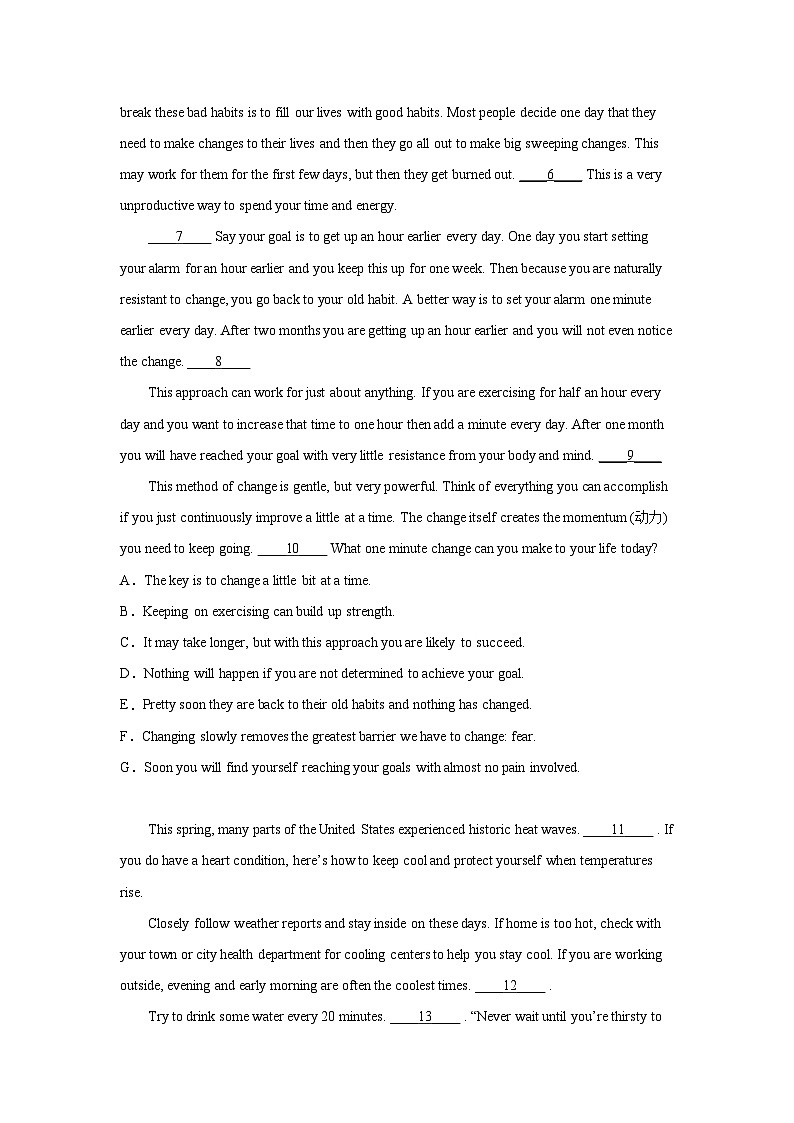 广东高考英语七选五专项训练第2页