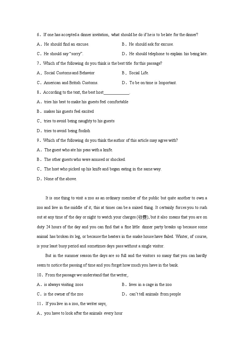 高考英语阅读理解专项训练03