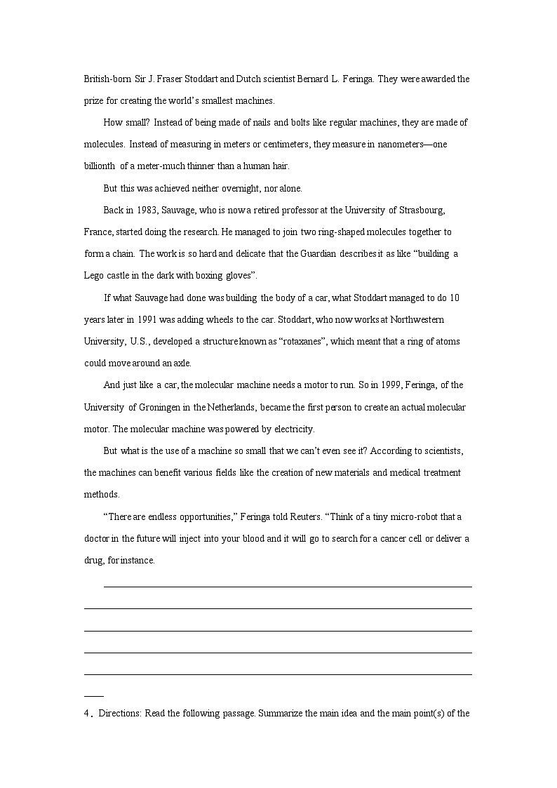 上海高考英语概要写作专项训练03