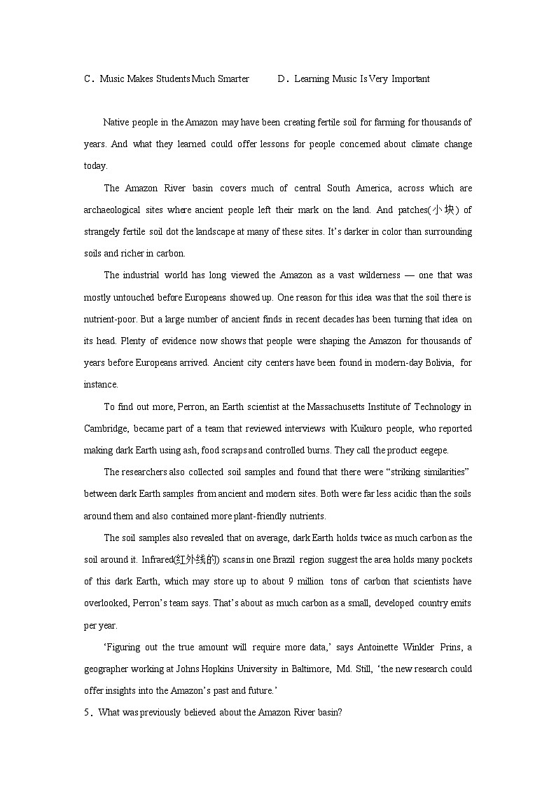 山东高考英语阅读理解专项训练02