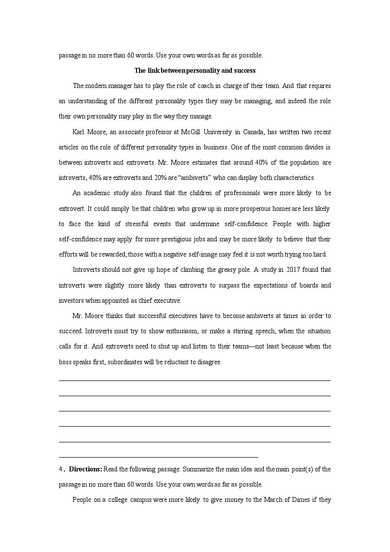 高考英语概要写作专项训练03