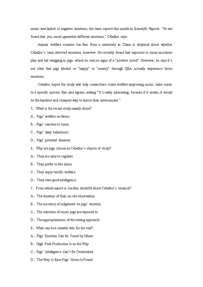 广东高考英语阅读理解专项训练03