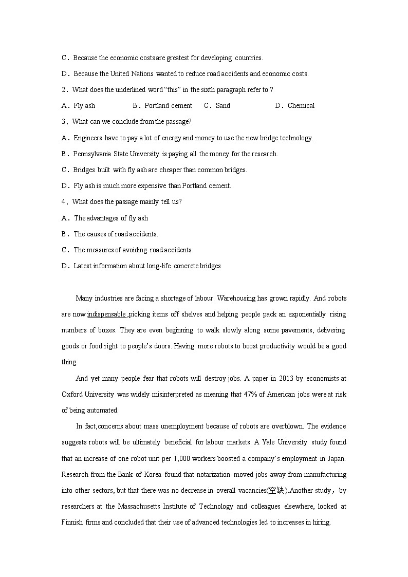 北京高考英语阅读理解专项训练02