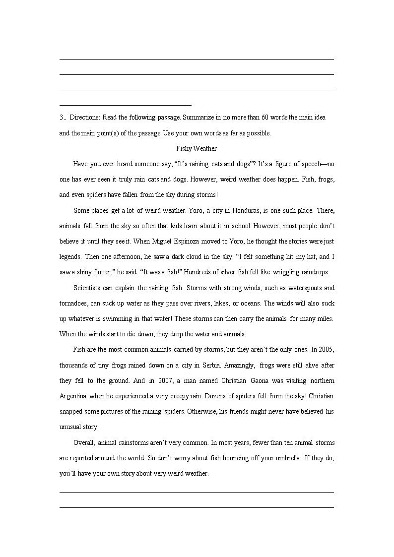 上海高考英语概要写作专项训练03