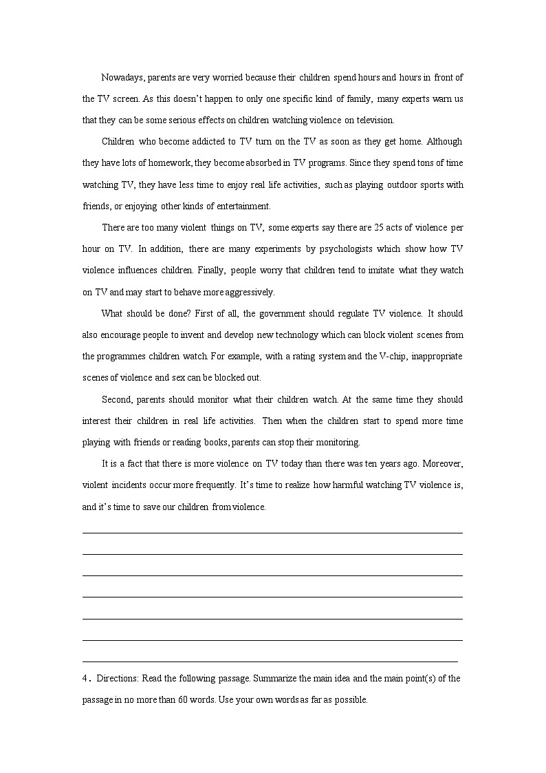 高考英语概要写作专项训练03