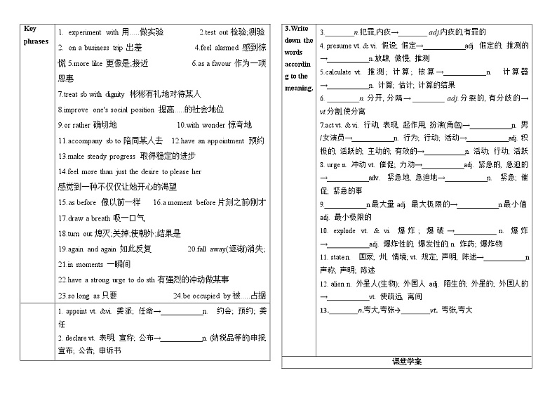 Unit1SciencefictionVocabulary学案2022-2023学年高中英语人教版（2019）选择性必修第四册02
