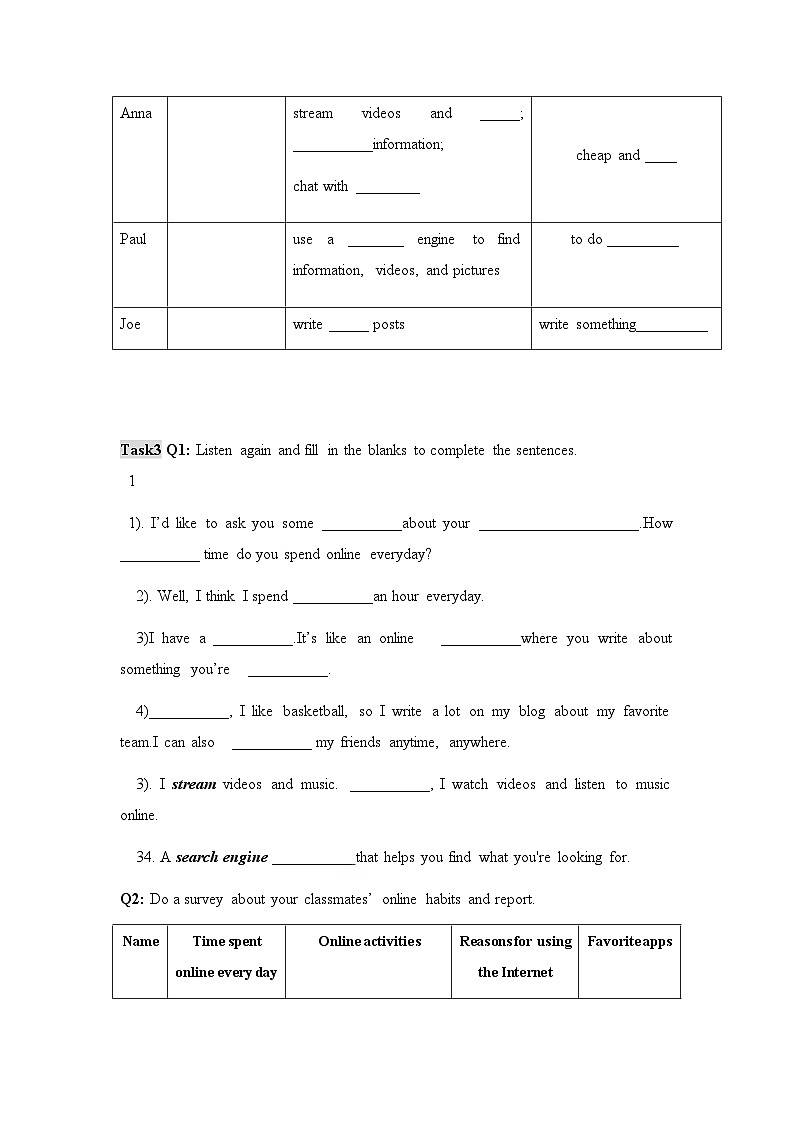 Unit3 Listening and Speaking 学案 -2022-2023学年高中英语人教版（2019）必修第二册第2页