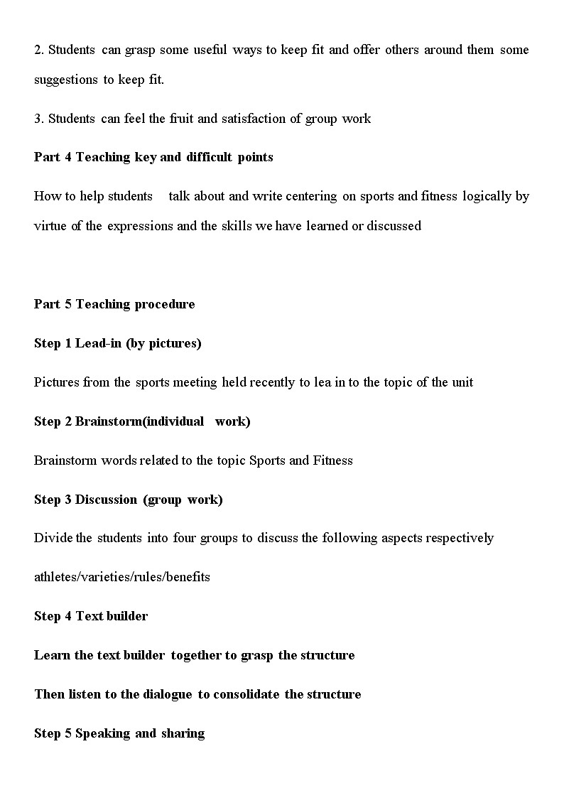 Unit 2 Sports and Fitness Topic talk 教学设计-2022-2023学年高中英语北师大版(2019)必修第一册02