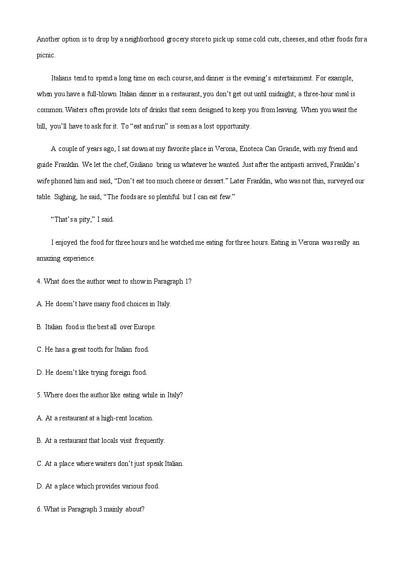 辽宁省鞍山市第八中学2022-2023学年高一下学期第一次月考英语试卷（原卷版）第3页