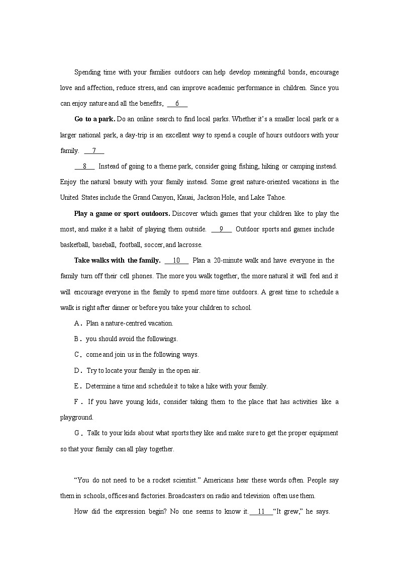 高考英语七选五专项训练02