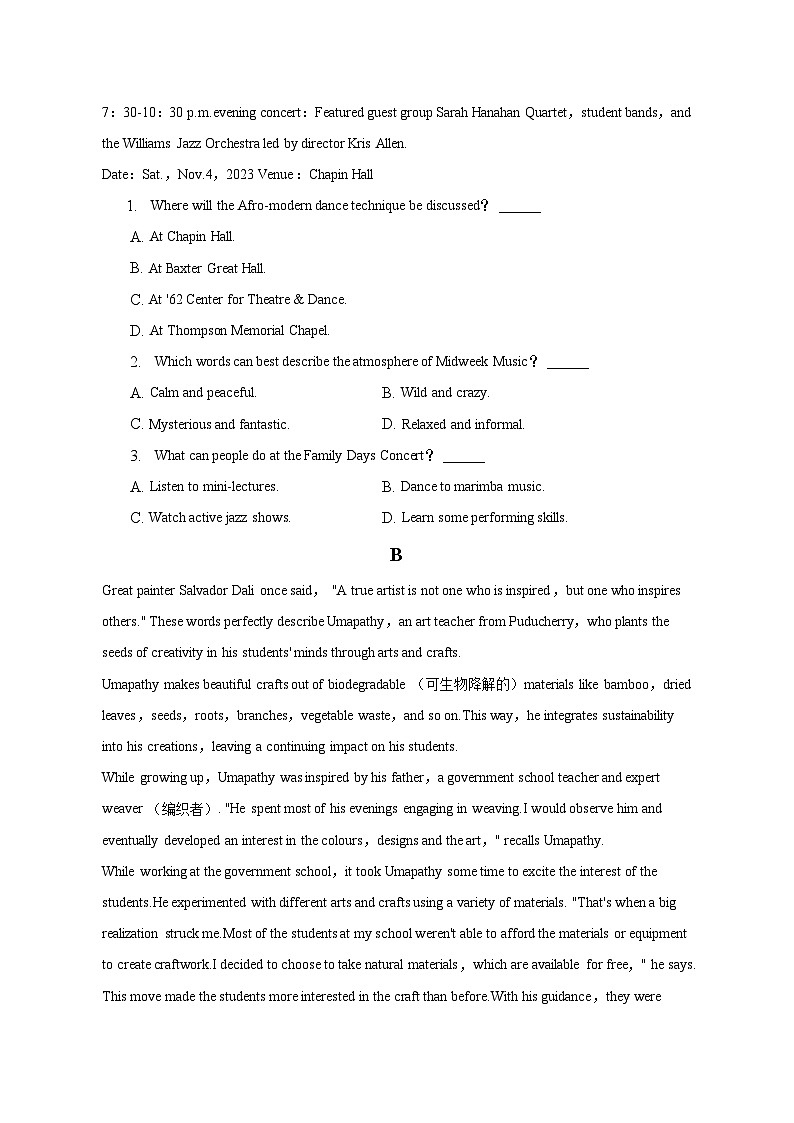 2022-2023学年河南省郑州市高二（下）期末英语试卷（含解析）02