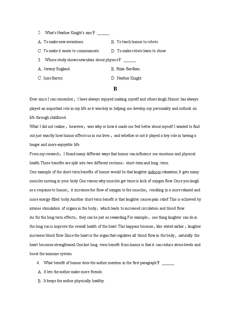 2022-2023学年新疆兵团图木舒克重点中学高二（下）期末英语试卷（含解析）02