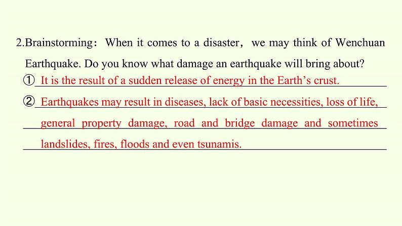 Unit 4 Natural Disasters Listening and Talking课件PPT05