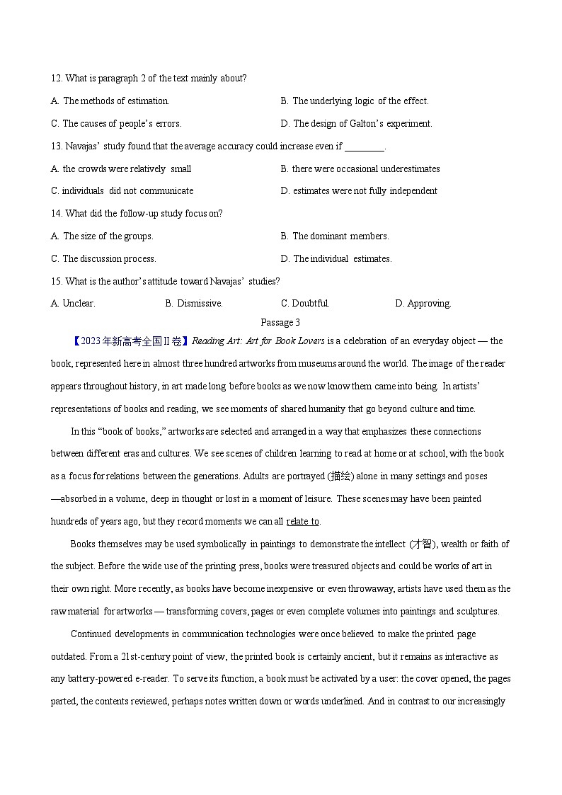 专题11 阅读理解说明文（原卷版）-2023年高考英语真题及模拟题英语分项汇编（全国通用）03