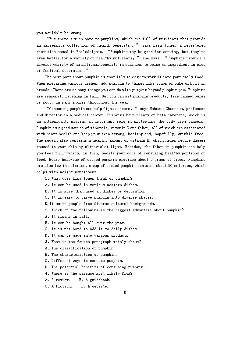 新教材2023版高中英语课时作业六Unit2HealthyLifestyleSectionⅢUsingLanguage新人教版选择性必修第三册03