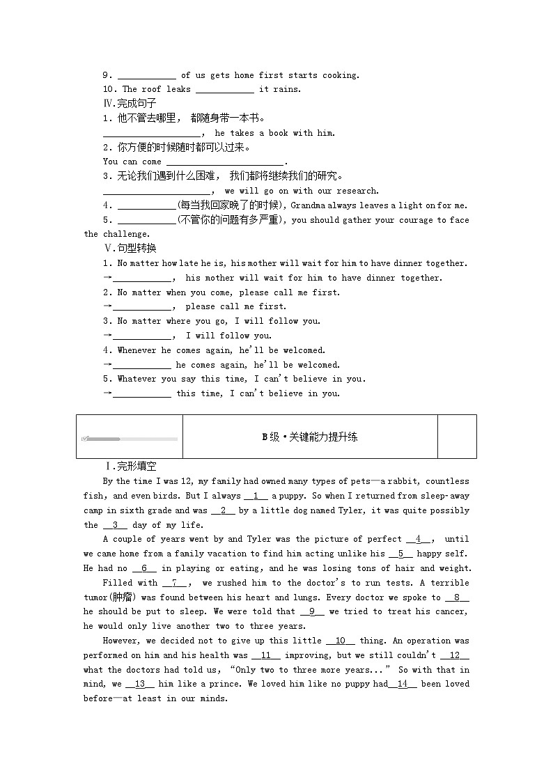 2023版新教材高中英语Unit6SurvivalSectionBUsinglanguage课时作业外研版选择性必修第二册02