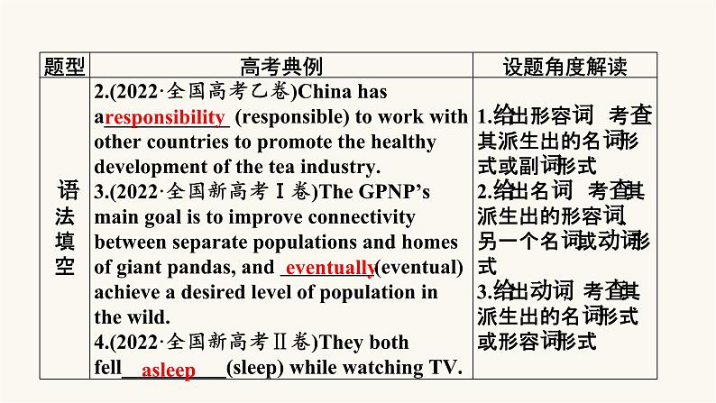 2024届高考英语一轮复习专题一词法第9讲构词法(词性转化)课件第3页