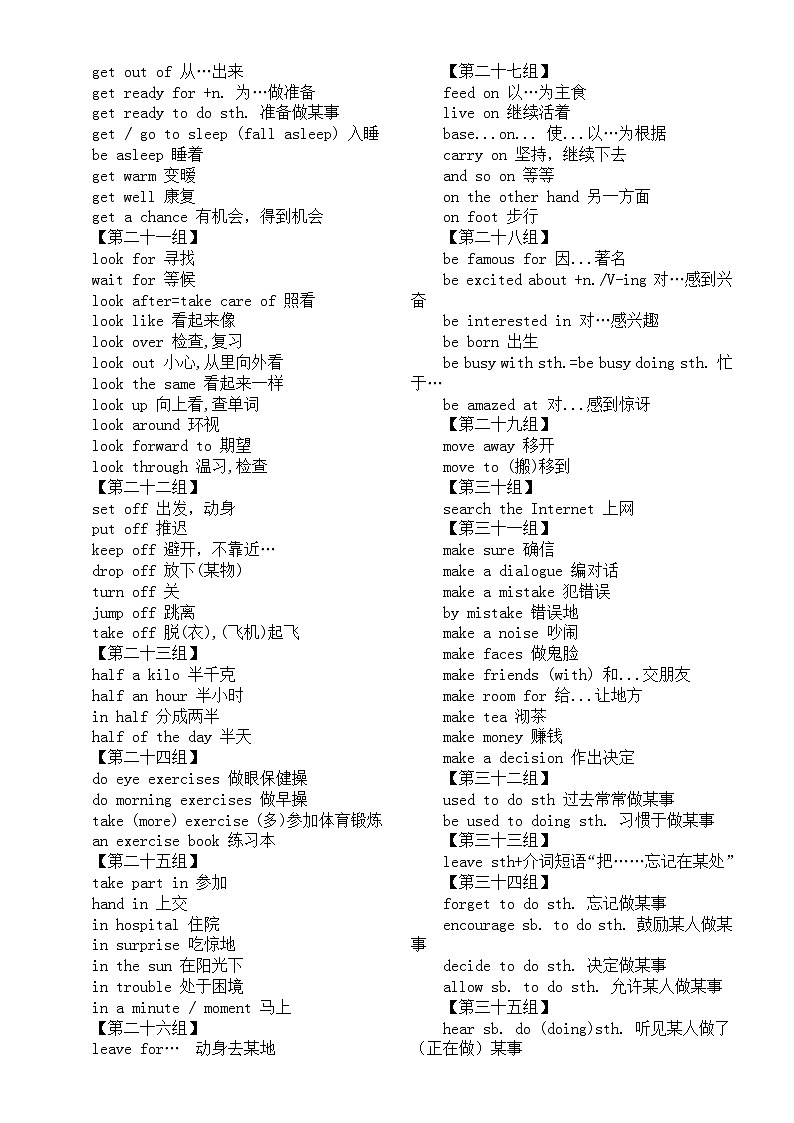 高中英语2024高考实用短语（共100组）第3页