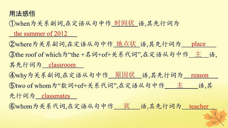 适用于新教材2024版高考英语一轮总复习语法专题突破专题3第3讲定语从句课件牛津译林版第5页