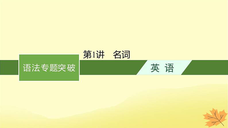 适用于新教材2024版高考英语一轮总复习语法专题突破专题4第1讲名词课件牛津译林版01