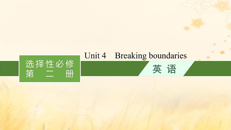 适用于新教材2024版高考英语一轮总复习背诵默写本Unit4Breakingboundaries课件外研版选择性必修第二册01