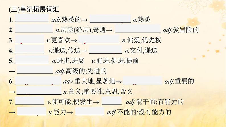 适用于新教材2024版高考英语一轮总复习背诵默写本Unit4Friendsforever课件外研版必修第一册06