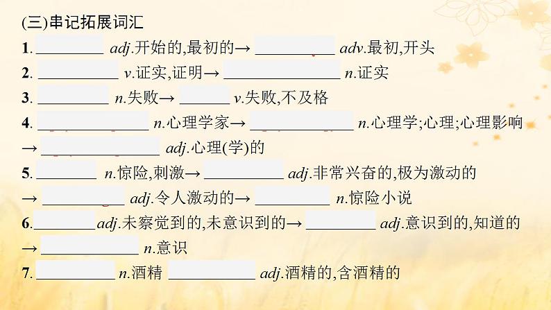 适用于新教材2024版高考英语一轮总复习背诵默写本Unit5Whatanadventure课件外研版必修第三册第6页