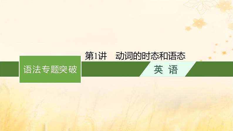 适用于新教材2024版高考英语一轮总复习语法专题突破专题1第1讲动词的时态和语态课件外研版01