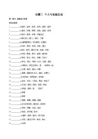 高考英语一轮复习（全国通用版） 主题词汇&阅读 专题02+个人与家庭生活-试卷