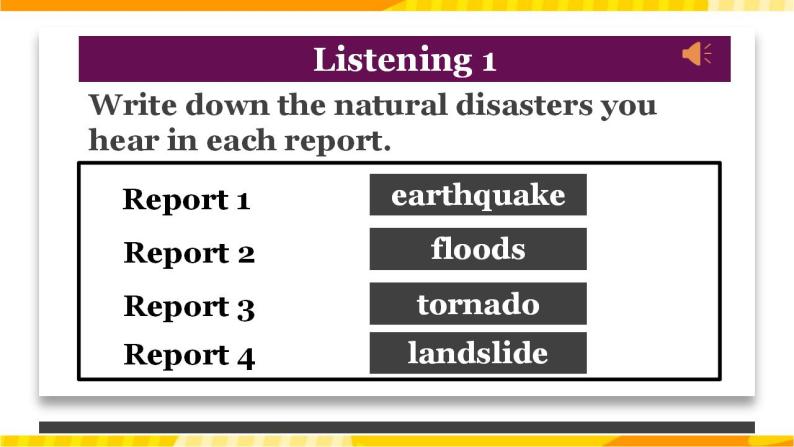 高中英语人教版(2019)必修一大单元Unit 4 Natural Disasters Listening and Speaking课件06