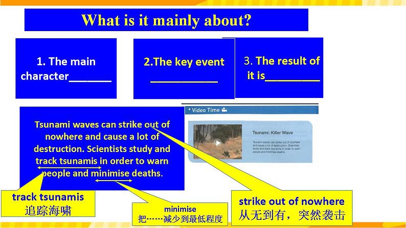 高中英语人教版(2019)必修一大单元Unit 4 Natural Disasters Video Time 课件08