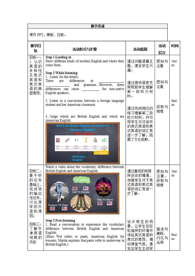 高中英语人教版(2019)必修一大单元Unit 5 Listening and Talking课件+教案02