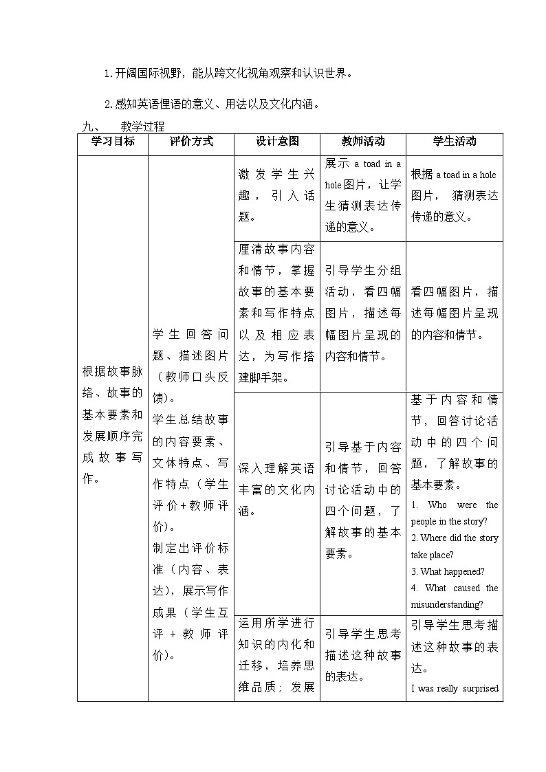 2022-2023学年高一英语必修一 unit2   Developing ideas—writing教学设计（外研版2019）第2页