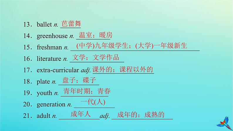 新教材适用2024版高考英语一轮总复习必修第一册Unit1TeenageLife课件06