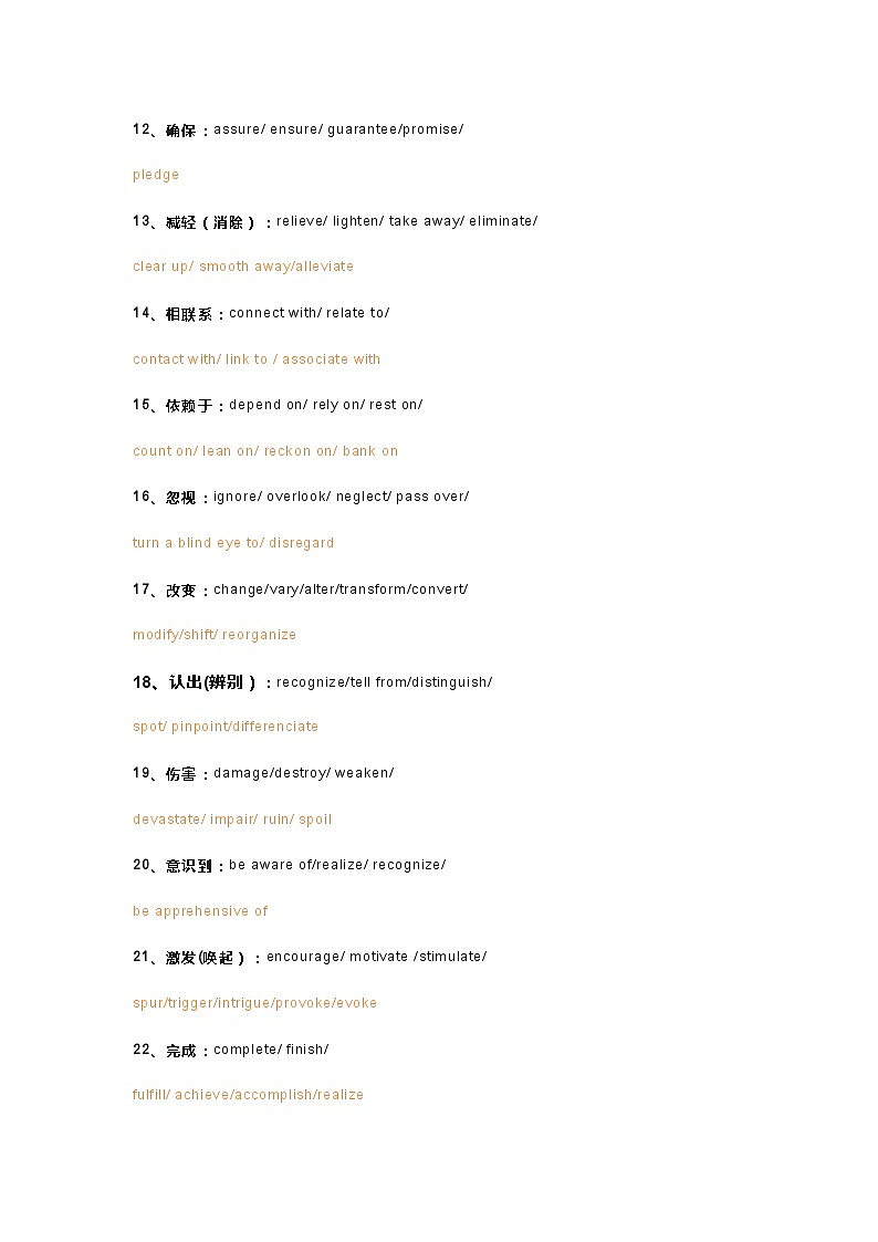 高中英语作文高分词汇分类汇总02