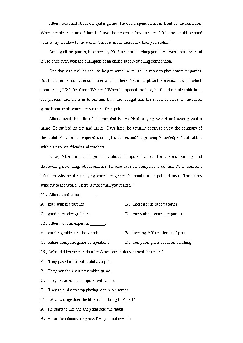 广东省普通高中2020年1月学业水平考试英语试题（含解析）第3页