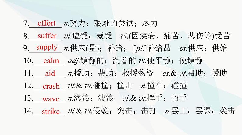 2024年高考英语一轮复习必修第一册UNIT4 NATURAL DISASTERS课件07